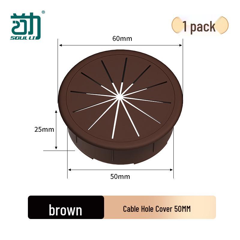 Office Desk Wire Grommet: Decorative Cover for Cable Management (50mm)