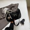 2026 Trendy Burgundy PU Leather Shoulder Bags Women's Exquisite Retro Bow Knot Zipper Messenger Bag Texture Fashi Lady Handbag