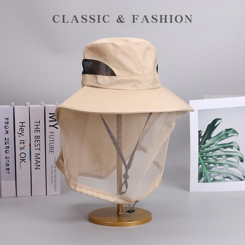 Men's Outdoor Mosquito Protection Fishing Hat with Face Shield and Bee Protection Mesh Mask.