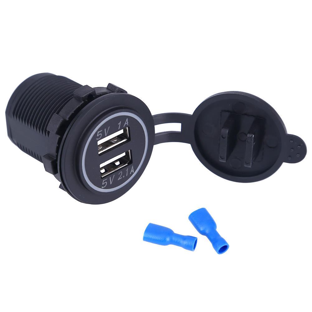 Universal Car Charger Dual USB Car Charger Socket 5V 2.1A 3.1A Waterproof Motorcycle/Vehicle/Auto/Car Power Adapter