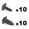 10Set N90821401 N90775001 Arch Lining Splashguard Screws & Grommet For Vw