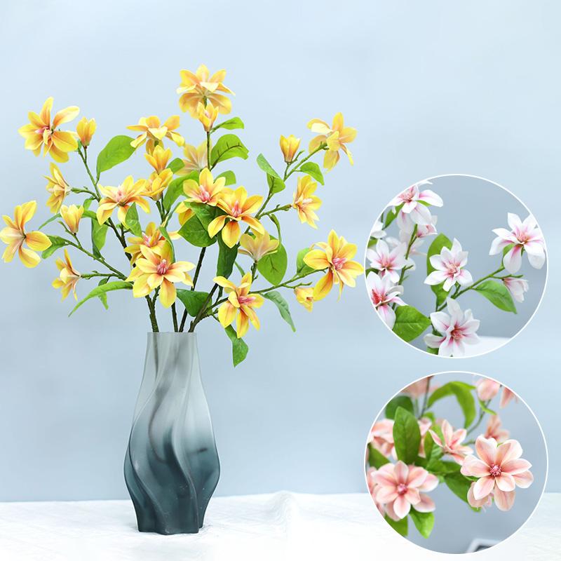 

1 шт. шелковая магнолия 4 головки поддельные цветочные ветки домашний декор свадебная композиция