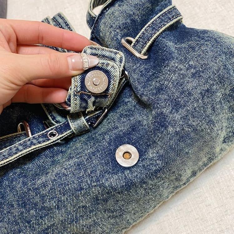 Retro gewaschene alte Denim Achseltasche Damen Umhängetasche