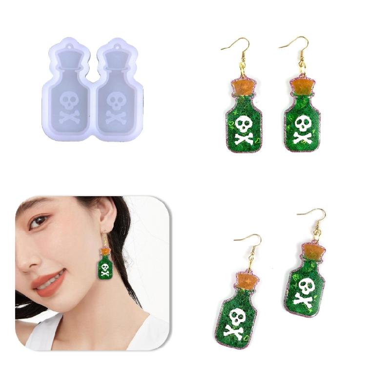 Wine Glass Pendant Resin Mold Skull for Head Earring Pendant Mold Halloween Jewe