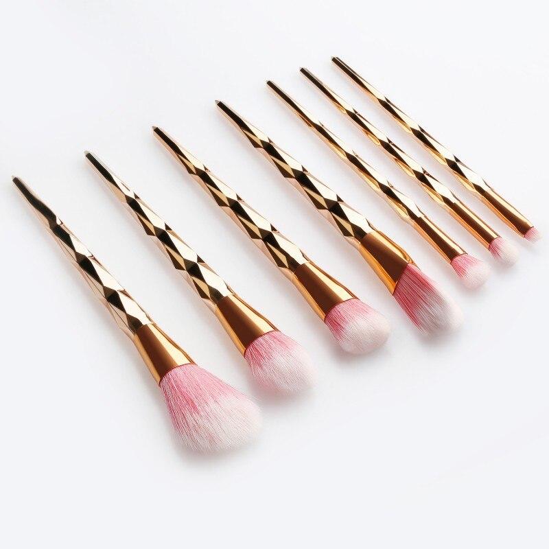 7 Rose Guld Makeup Pensel Sæt Skønhedsværktøj Makeup Værktøj Rouge Øjenskygge Highlighter Nuance