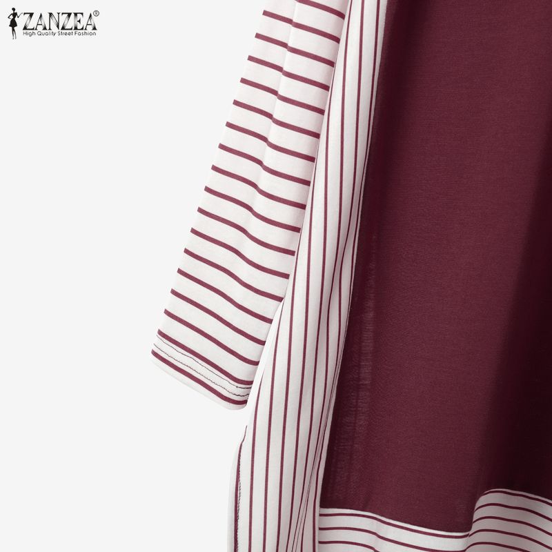 ZANZEA Women Long Sleeve Blouse and Long Skirts Muslim Two Piece Suit Sets