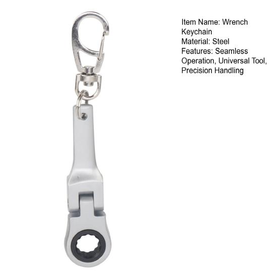 Ratchet Wrench Keychain Seamless Operation Design Metal Shaft Pocket-sized Wrench Portable Universal Tool