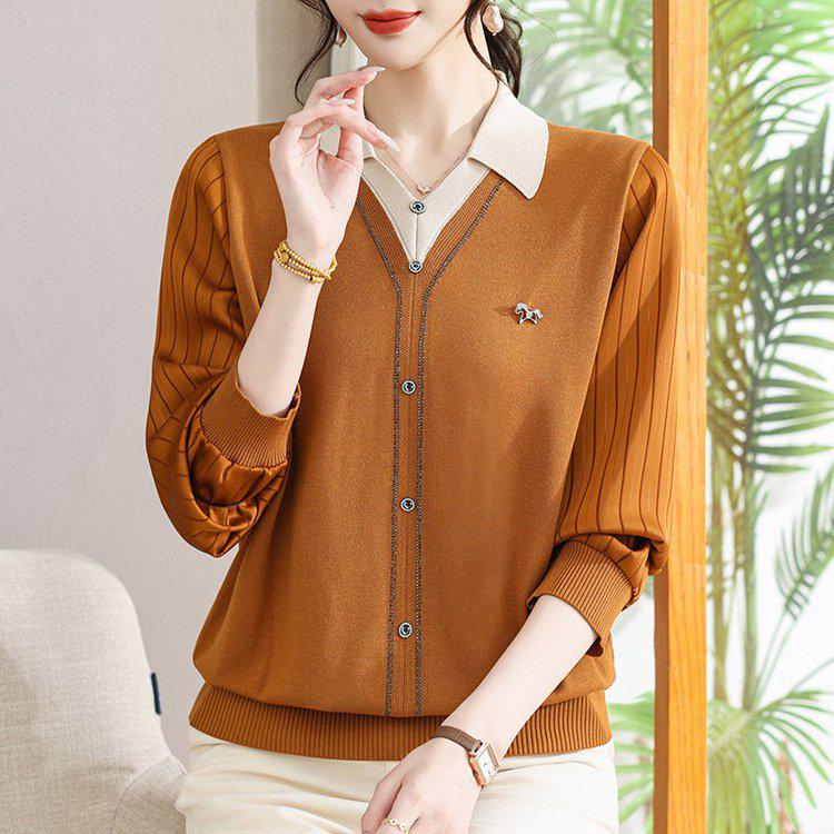 Stylish Casual Knitwear for Middle-Aged Women - Loose Two-Piece Design