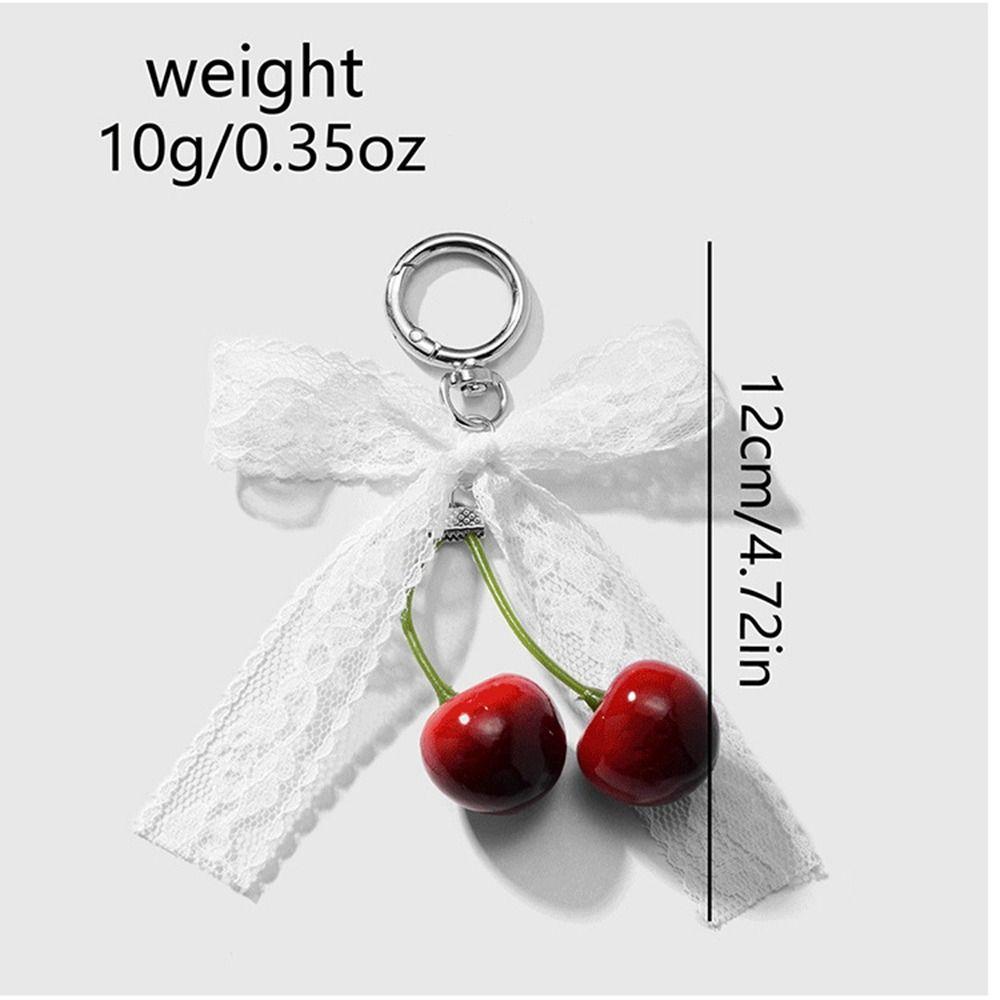 Phone Charms Ribbon Bow Keychain Mesh Leopard Pattern Cherry Pendant Elegant Bowknot Heart Phone Chains Gift Jewelry
