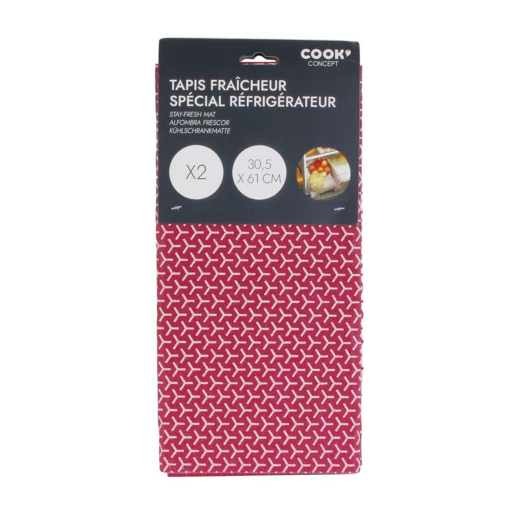 Set Of 2 Red Fridge Mats
