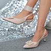 Fashion Ladies Shoes 2025 Slip-on Women's High Heels Fashion String Bead Office and Career New Plus Size Best Seller Closed Toe Sandals