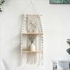 3 Styles Wall Decoration Storage Racks Woven Wooden Hanging Decorations Bedroom Living Room Wind Chime Decoration Racks