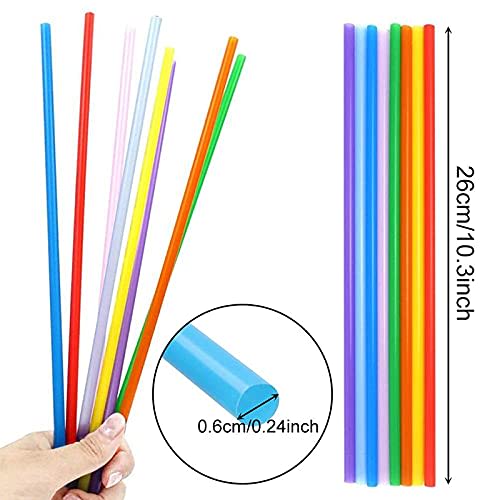 Reikoeppy 1000pcs 10.3 inch Disposable Plastic Straws, Extra Long, Assorted Bright Colors for Party Use