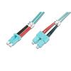 Duplex Fiber Optic Cable - DIGITUS - 50/125 OM3 - Aqua - 5 M - SC LC