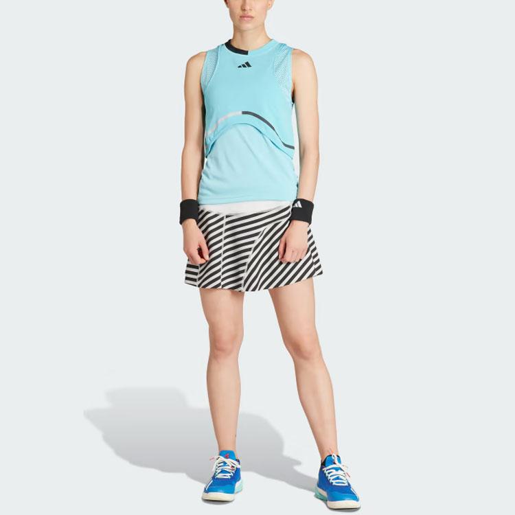 Adidas Tennis Heat.Rdy Match Tank Top Color Block Round Neck Sleeveless Vest Women Tops Blue IL9597