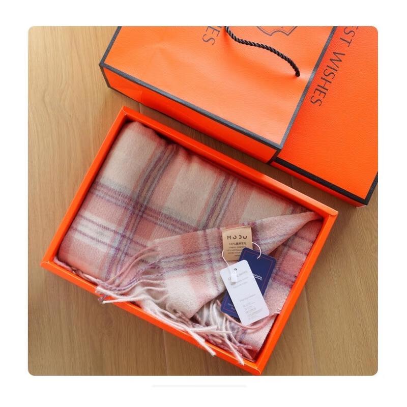 HANDUNYOU Australian Wool Plaid Scarf