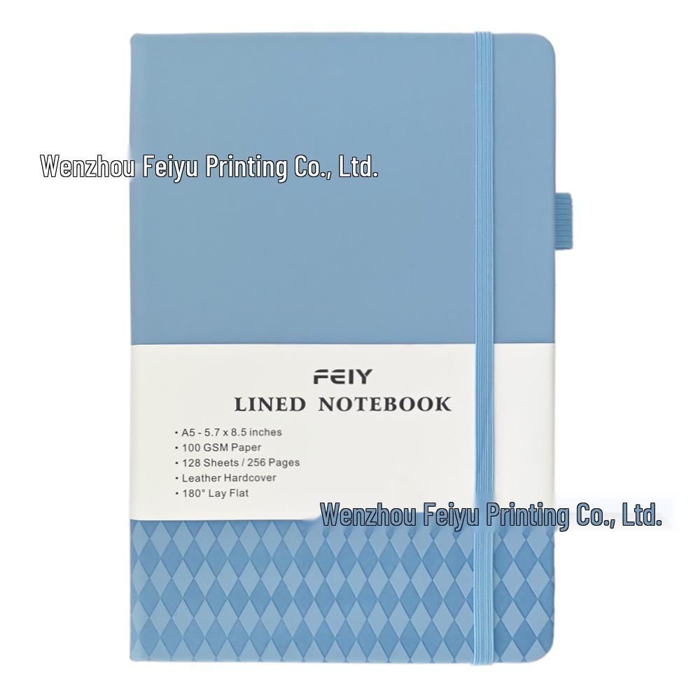 A5 Lined Strap Notebook – Thickened Simple Design Diary & Memo Pad – Customizable & In Stock 128 sheets