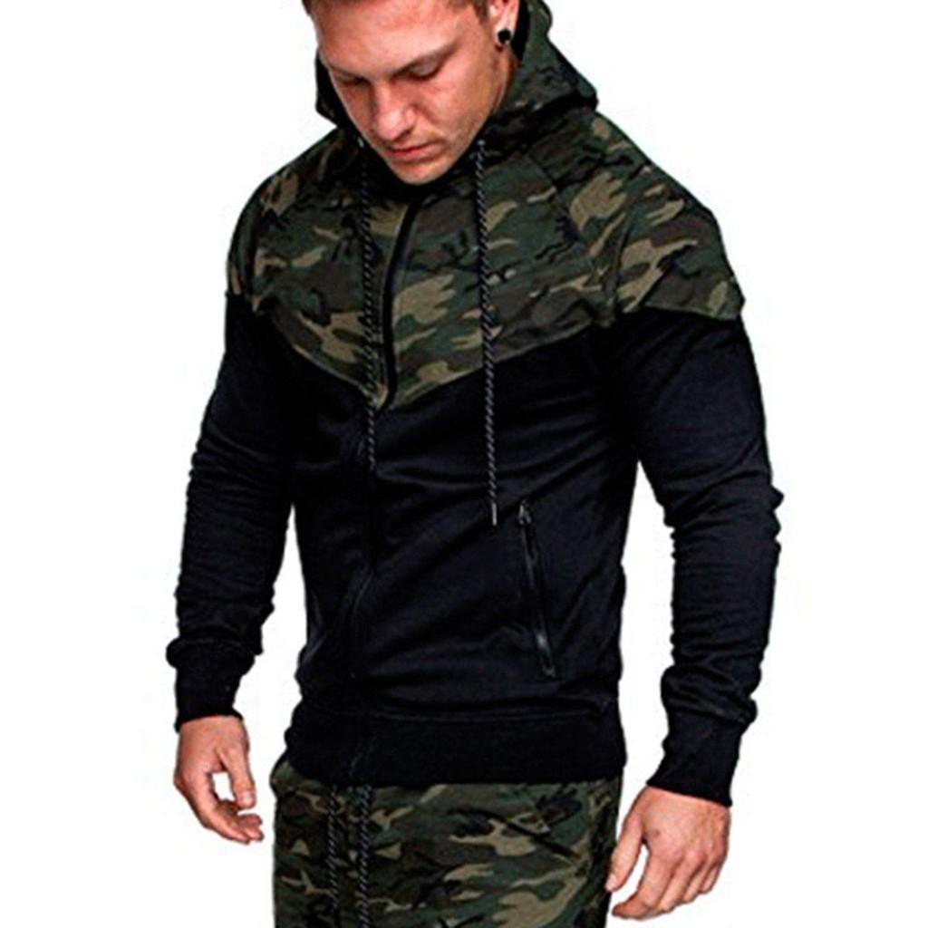 Mens Slim Hoodie Camouflage Sweatshirt Coat Jacket Outwear Tops Trousers Pants With Premium Quality Fabric And Timeless Style