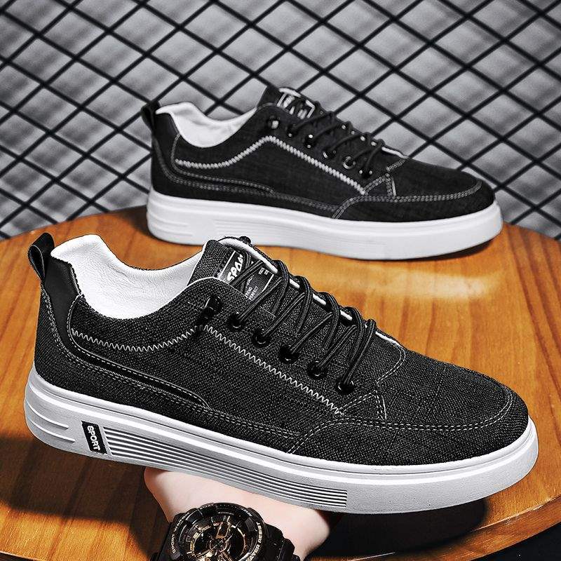 Spring breathable canvas men's shoes sports and leisure board shoes one pedal lazy cloth shoes student shoes men