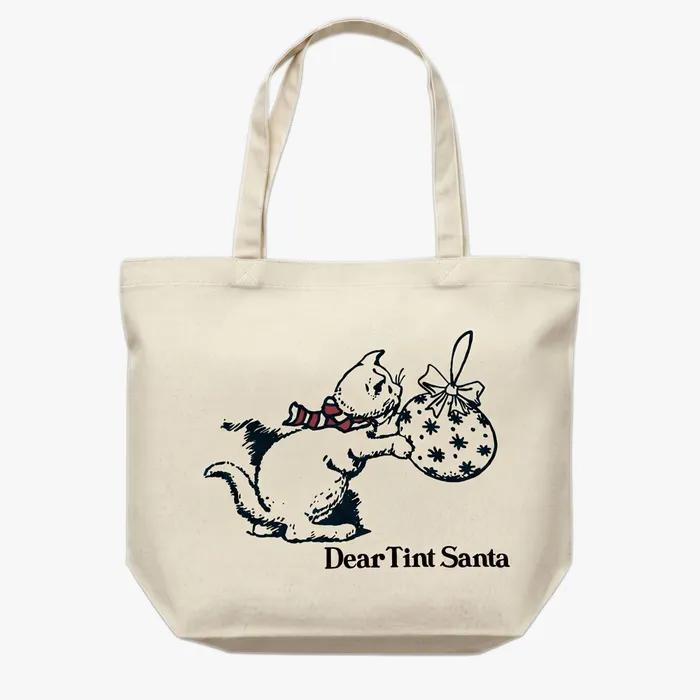 Holiday Cat Big Tote_beige