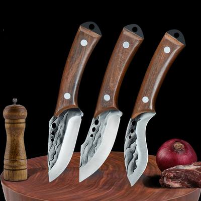 Edelstahl Angelmesser Küchengebrauchsmesser Fleisch Knochenmesser Obst Gemüse Schneidwerkzeug mit Messerabdeckung