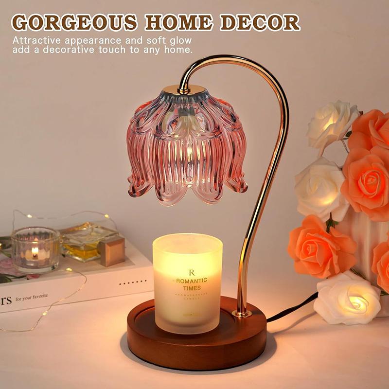 Nordische Glas-Kerzenwärmer-Lampe Schlafzimmer-Atmosphärenwärmer-Lampe Retro-Lampe Kerzenteller Nachtlicht Schreibtisch-Dekoration Heimdekoration