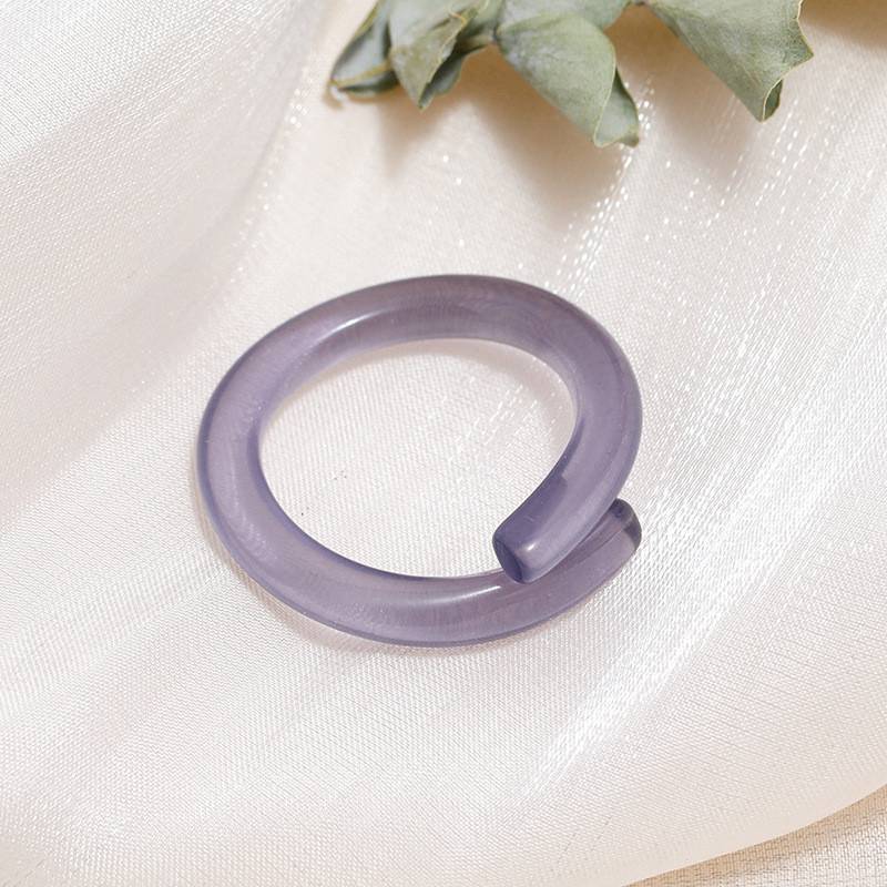 Round Rings Square Crystal Transparent Colorful Simple Geometric Resin Acrylic