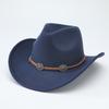 Deerskin Fleece Top Hat Retro Jazz Hat Men's and Women's Felt Hat European and American Woolen Hat Western Cowboy Hat