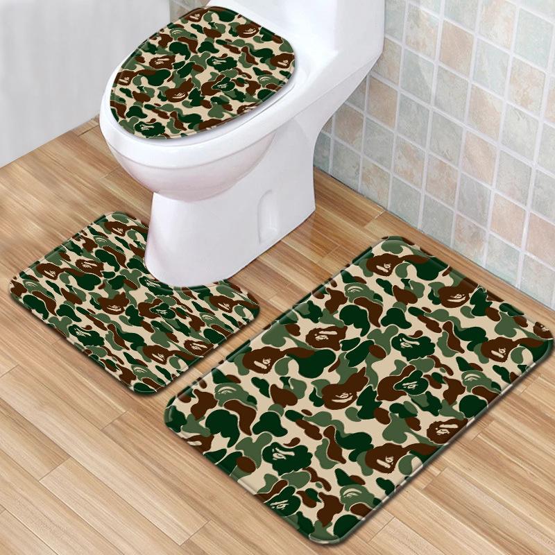 Textured Toilet Three-Piece Floor Mat Bathroom Three-Piece Carpet Doormat