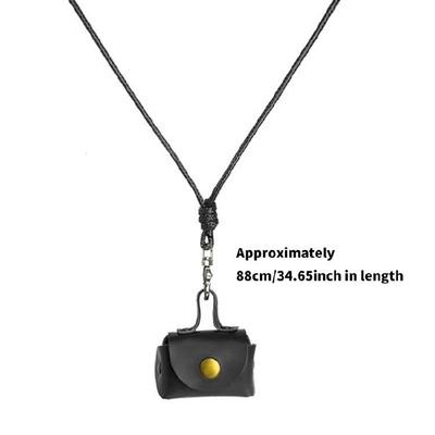 Elegante Robuste Leder Halsketten Geldbörse für Ohrhörer und Münzaufbewahrung Praktische Designs für den täglichen Komfortgebrauch