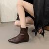 Rad comfort flat daily temperament thin boots winter short boots women's boots pointed beauty