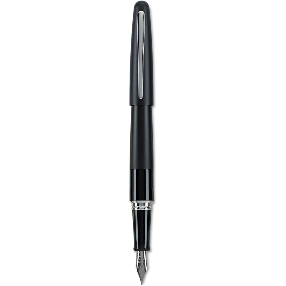 Pilot Metropolitan Collection Fountain Pen Black Barrel Classic Design Medium Nib Black Ink 91107