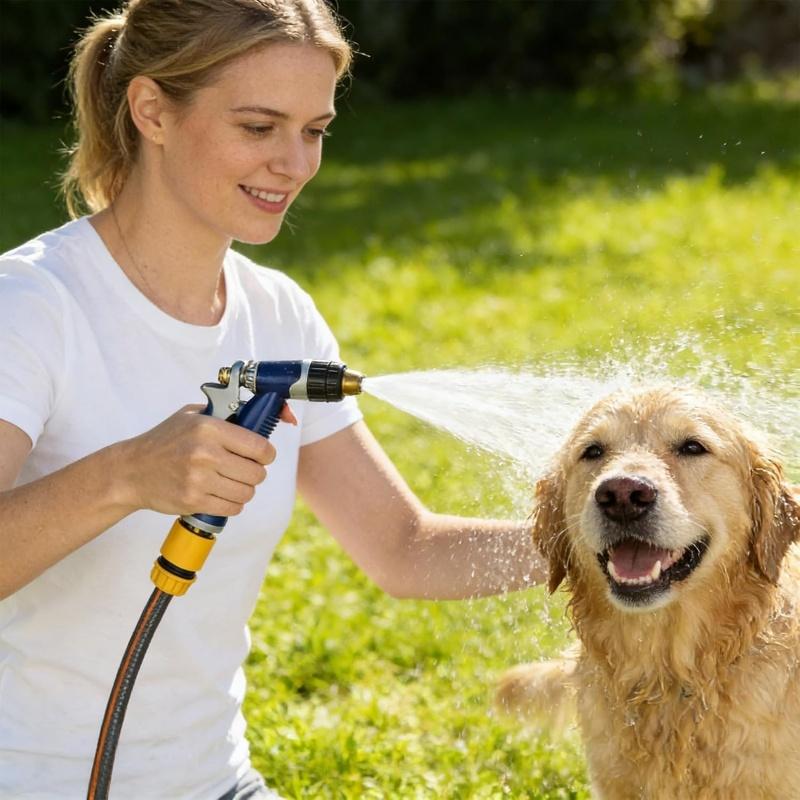 Garden Hose Spray Nozzl Heavy Duty Water Gun High Pressure Watering Attachment