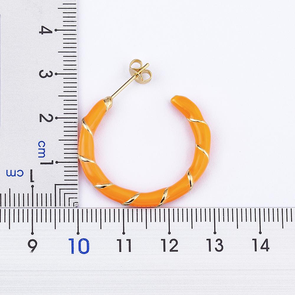 Nidin New Trendy 5 Candy Colors Threaded Strip Pendant Earrings Enamel Oil Dripping Women Elegant Retro Party Jewelry Gifts
