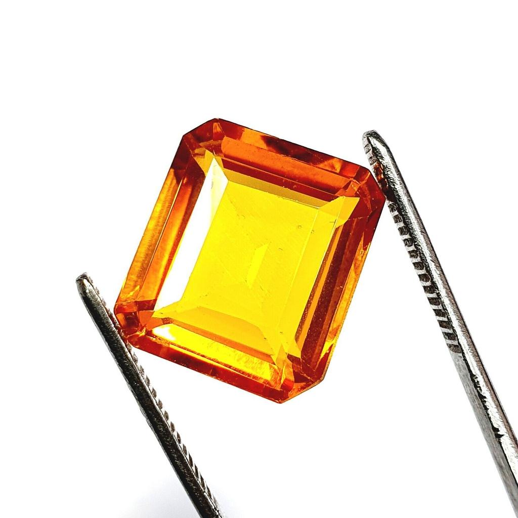 Certified Yellow Citrine 16 Ct Emerald Shape Faceted Cut Loose Gemstone F298