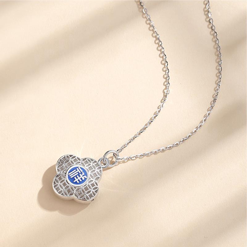 

Auspicious Four Seasons Sterling Silver Necklace: Light Luxury Clavicle Chain Pendant Jewelry - Perfect Gift for Mother s Day 925 Silver