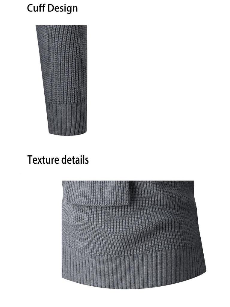 Men's Knit Sweater Neck Gaiter with Buttons, Loose Style for Autumn/Winter