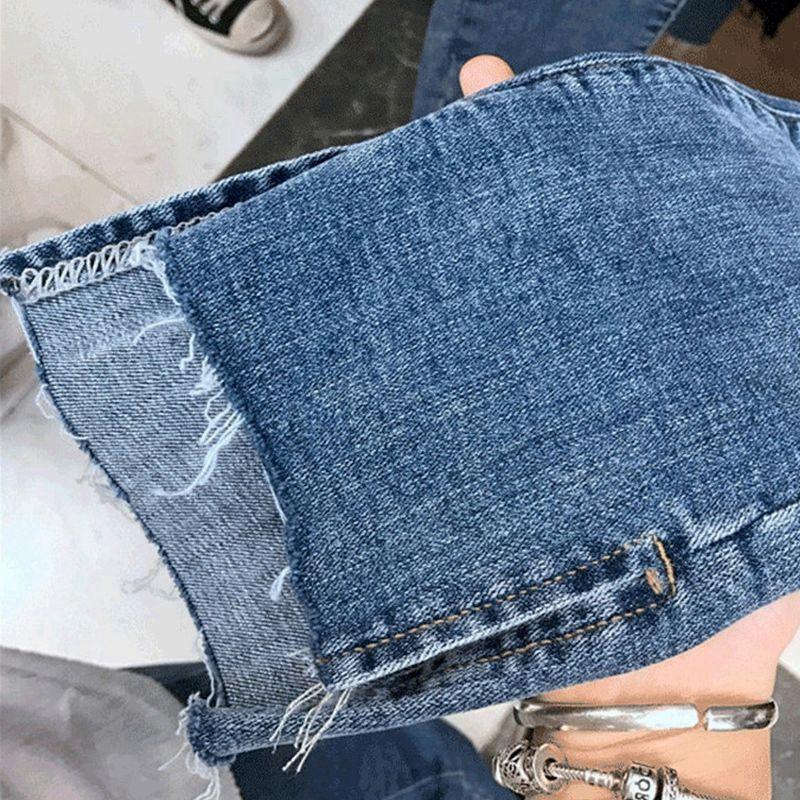 Women Spring Summer Autumn Skinny Ripped Jeans Casual Cute Denim Pants