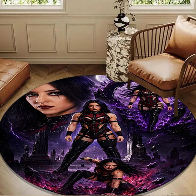 Vampire Warrior Women Stephanie Round Mat Home Decor, Chair Rug For livingroom,Bedroom, Doormat Home Decor Birthday Gift Christmas Gifts