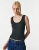 CURRENT Glitter U-Neck Sleeveless Top [Charcoal]