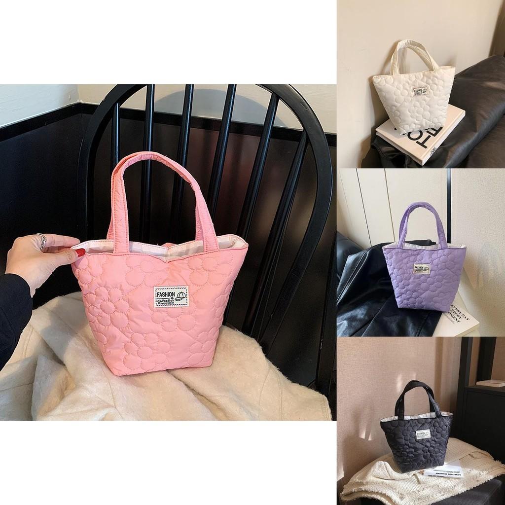 Stylish Casual Oxford Tote Bag For Women In Black White Purple Pink Colors
