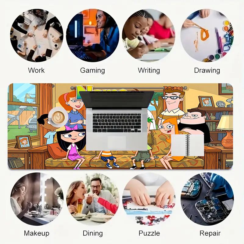 Custom Name Family Time Gamer Large Deskmat Mousepad Playmat Xl Keyboard Mouse Pad Gaming Desk Accessories Anime Pc Extended Pads