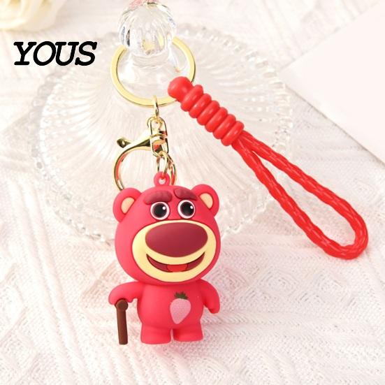 Durable Keychain Pendant, Cartoon Anime Character Charm Key Chain, Waterproof Scratch-Resistant Versatile Holder with Lanyard, for School Bags