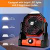 Usb Rechargeable Camping Fan With Light Hook - Portable Outdoor Tent Fan, Personal Desk Fan For Travel, Home, Emergency Use