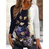 Fashion Floral 3D Print Crew Neck Long Sleeve T-Shirt Fashion Pattern Women Clothing Casual Y2k Clothes Harajuku Female Clothing Tops