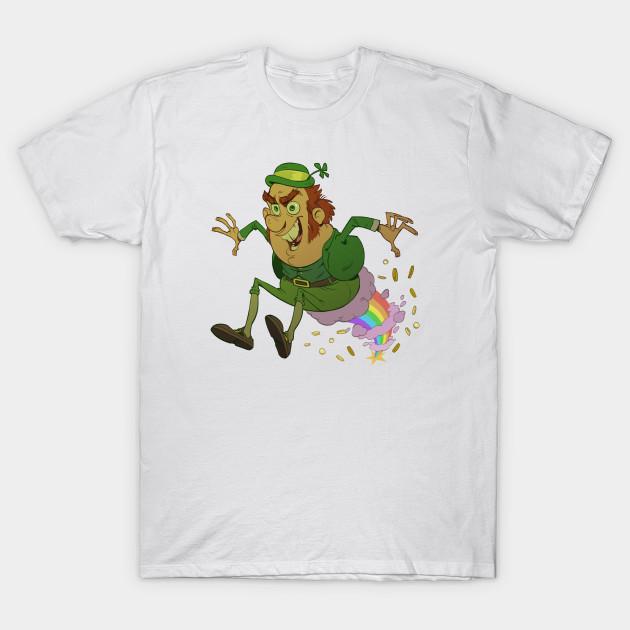 Men Black Print T-shirt Evil Leprechaun No-Cut Transfer Paper Print Cotton Tshirt S