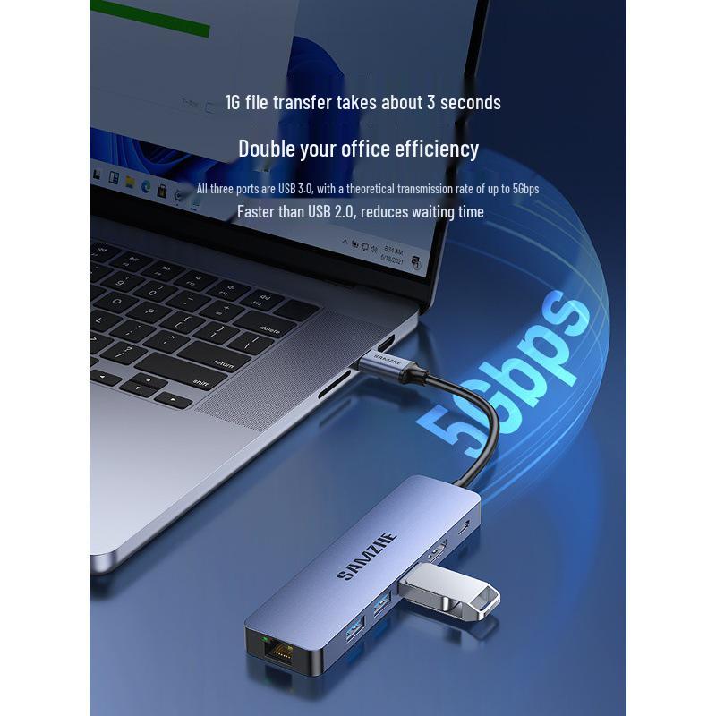 Mountain Lake Type-C Multiport Dock: HDMI, USB, Ethernet, Six-in-One Converter and Splitter
