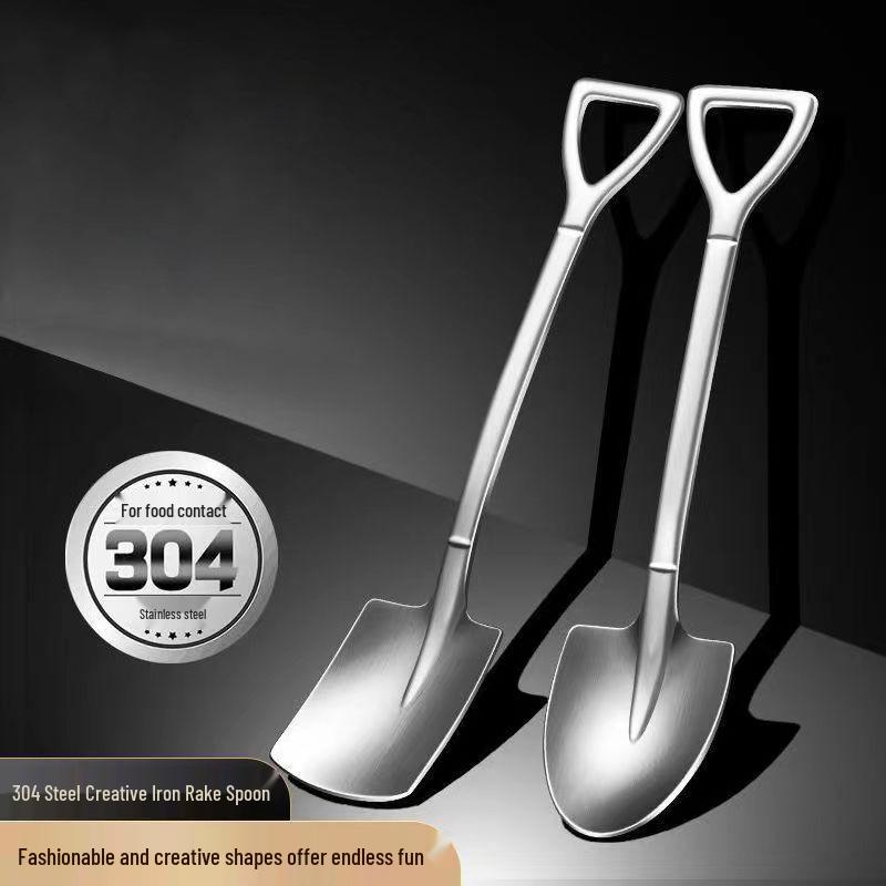 Stainless Steel 304 Watermelon & Dessert Shovel Spoon - Creative Ice Cream Teaspoon