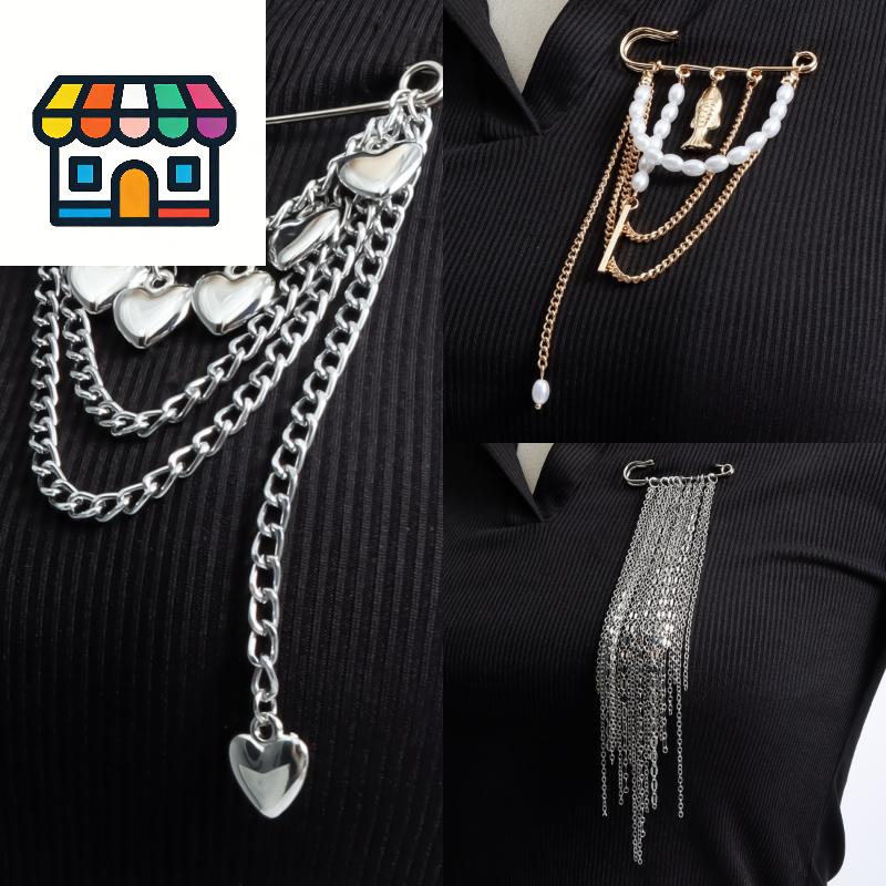 Übertriebene Mehrfachquasten Broschen Kleidung Accessoires Mode Liebesherz Retro Metall Pin Schmuck Accessoires