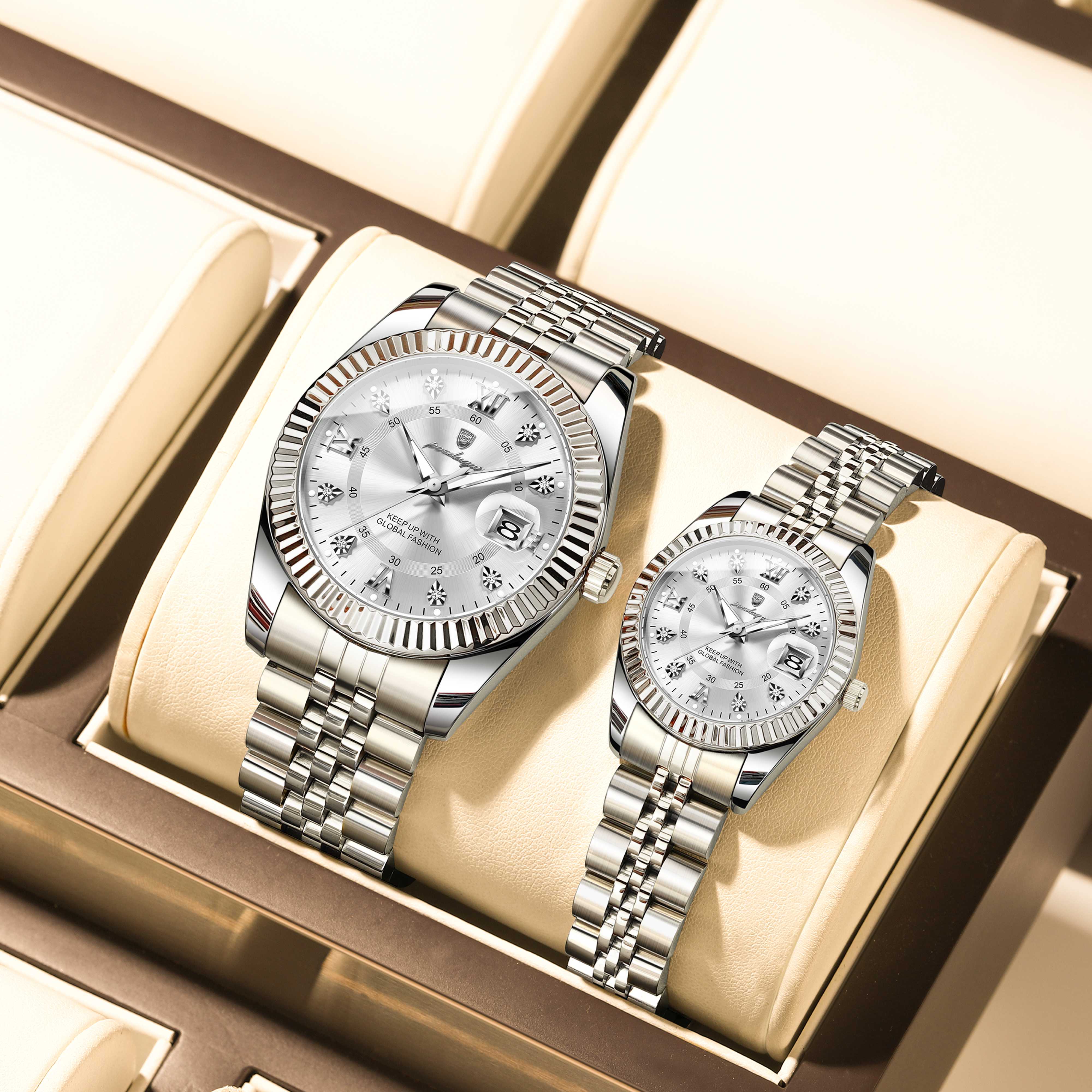 POEDAGAR Top Luxury Couple`s Watches Luminous